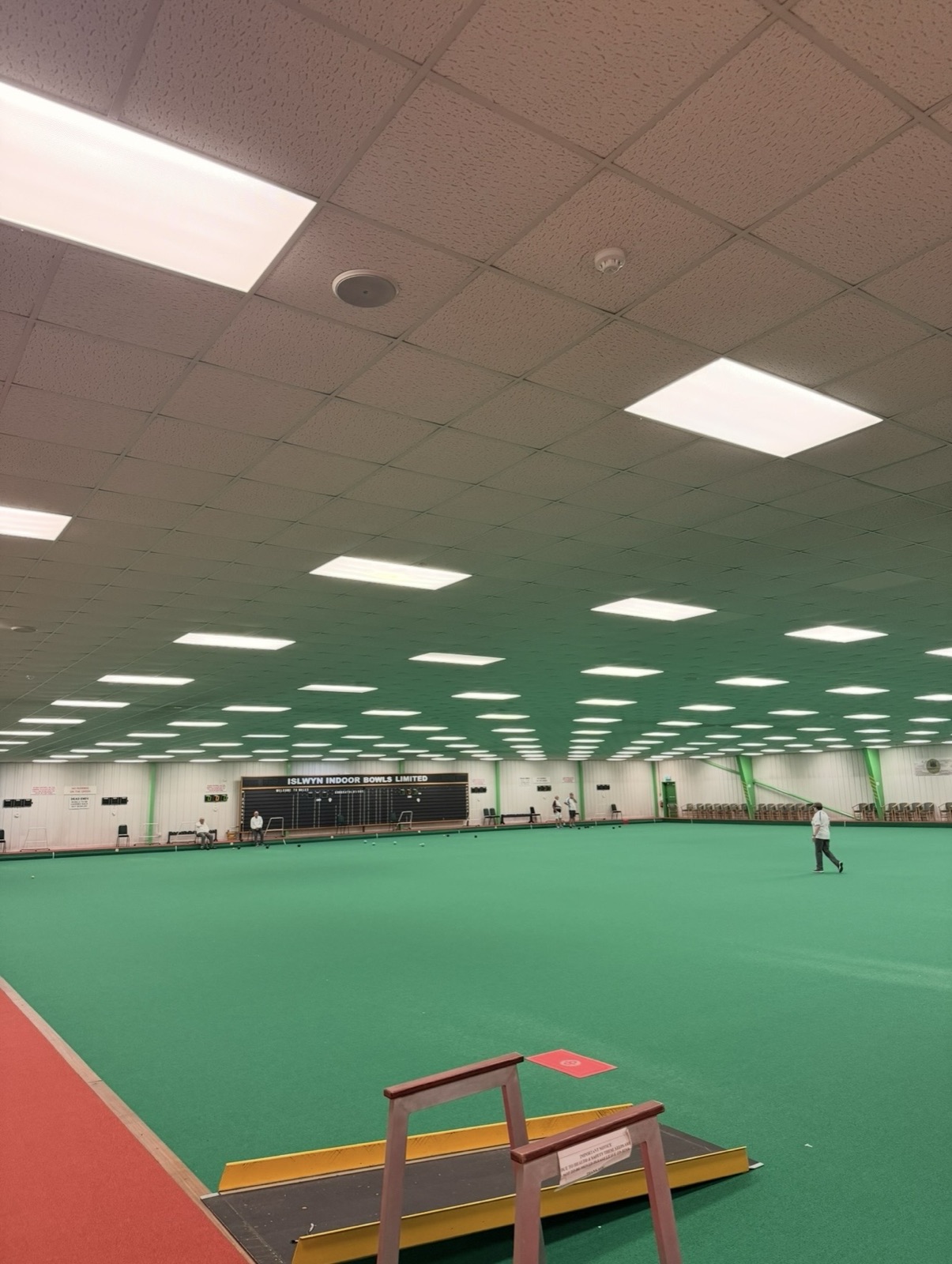 Islwyn Indoor Bowls Club - LED-lit playing surface after upgrade